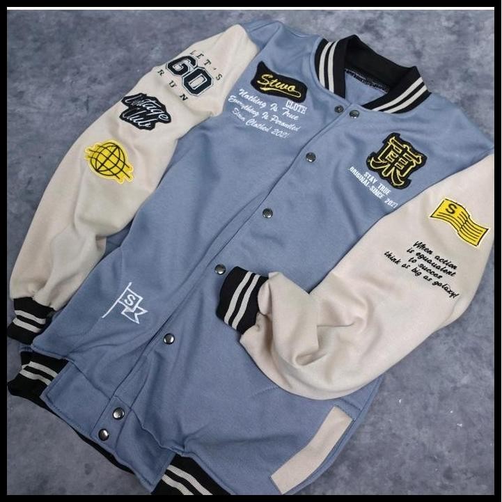 Terlaris Jaket Varsity/Varsity Jacket Baseball Full Bordir Aplikasi Premium Unisex Pria Wanita Casua