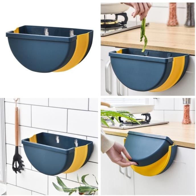 Tempat Tong Sampah Gantung Portabel Dapur Plastik Bisa Dilipat SAML