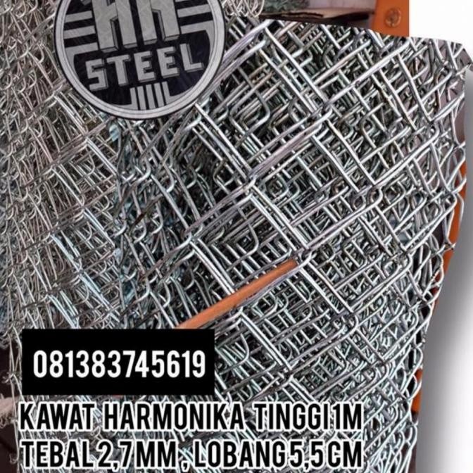 populer] KAWAT HARMONIKA GALVANIS TEBAL +- 2,7 MM TINGGI 2 METER LUBANG 5 CM.