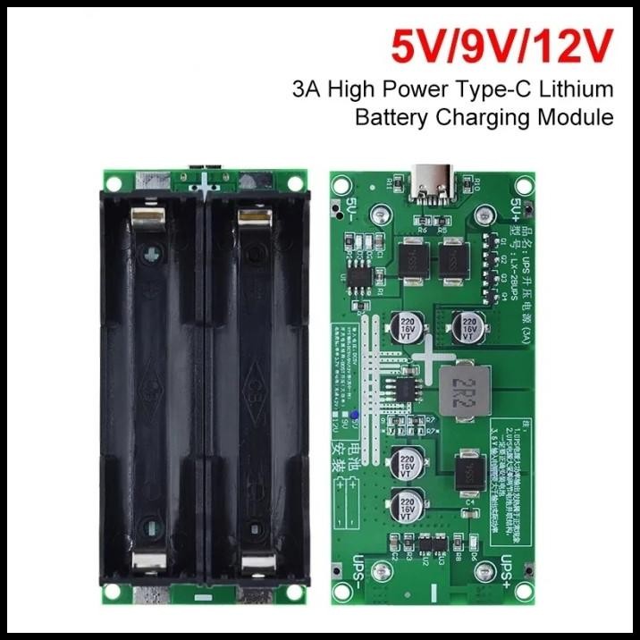 Type-C Mini Ups Diy Module 18650 Lithium Battery Charger Baterai Dc-Dc