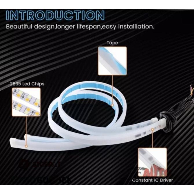 Lampu Alis LED DRL Lampu Sein Runing Turning Led Mobil Motor 30 Cm BEST QUALITY