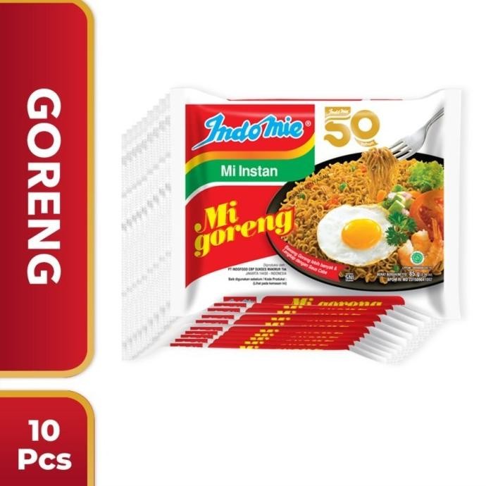 

(Good) 10 Pcs- Indomie Goreng Mie Instan Halal (85 gram x 10)