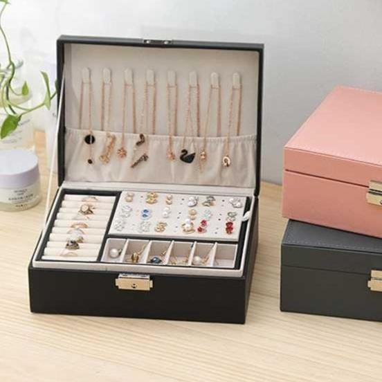 HOT SALE Kotak Organizer Wadah Tempat Perhiasan Kalung Cincin Emas Aksesoris