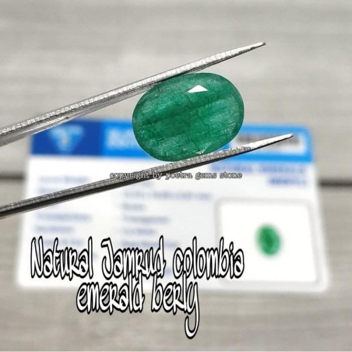 Natural Batu Permata Zamrud Colombia Emerald Berly + Memo Original Dan Terpercaya