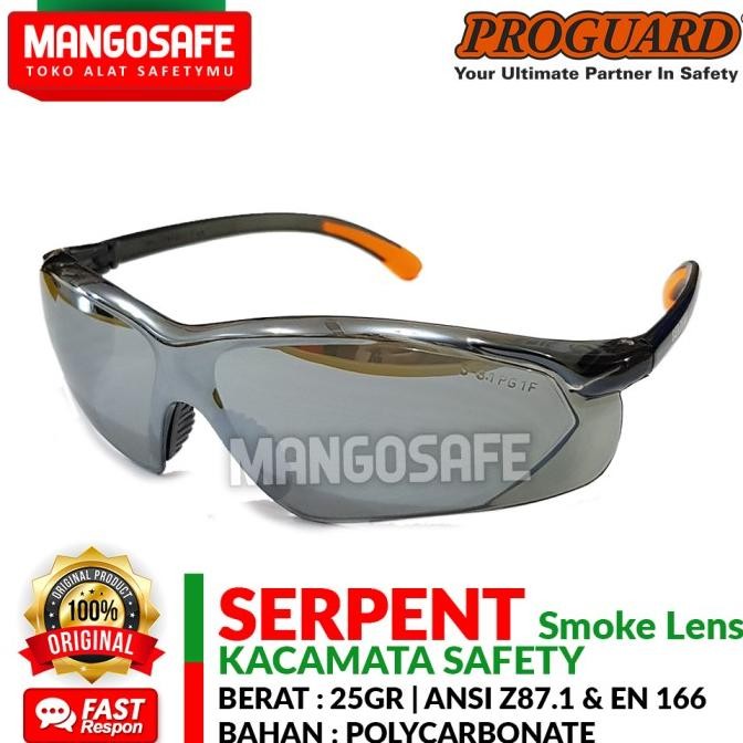 Proguard Serpent Safety Glass Sport Smoke Lens Kacamata Hitam Gelap New Stok