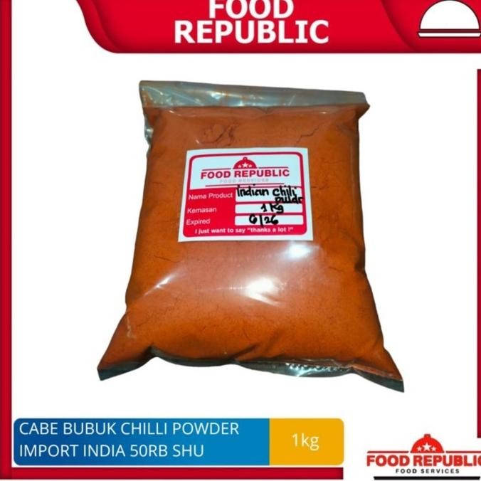

Cabe Bubuk / Chilli Powder 1Kg Murni SHU 50rb Extra Pedas Import India CS