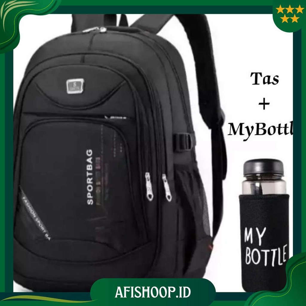 [ Free Jam- Botol ] Tas Sport Anak Lak Laki / Tas Polos Hitam / Tas Sekolah Anak Laki Laki Perempuan