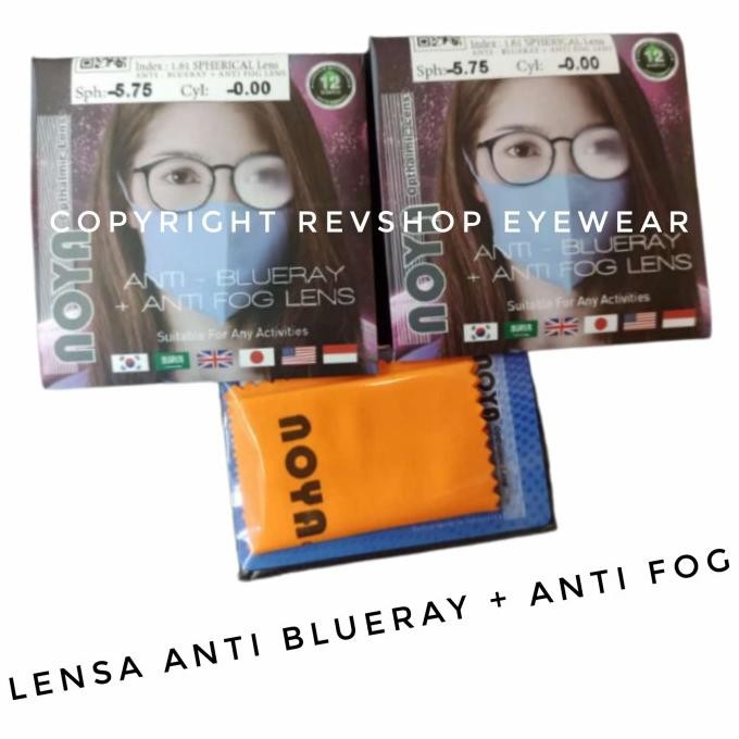 Lensa Blueray Anti Uap Embun / Anti Fog Hi Index 1.61 New Stok