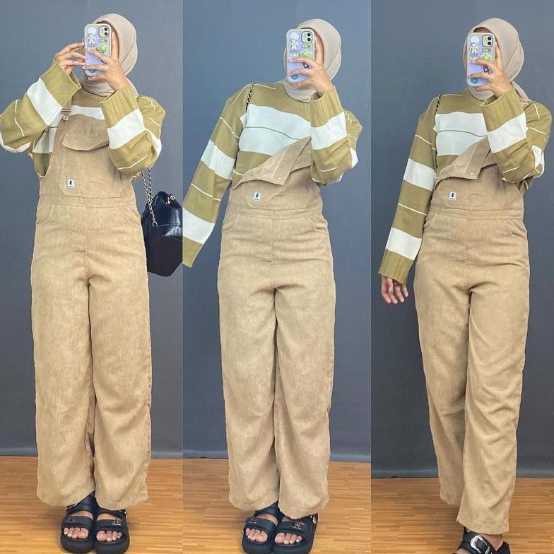 Stiego-Overall corduroy /baju kodok corduroy wanita GradeOri