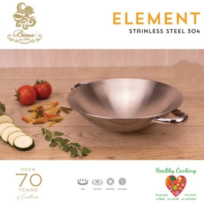 Wajan Element Bima Stainless Sus 304