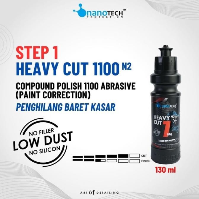 Heavy Cut 1100 Step 1 Compound Polish Poles Wax Nanotech MURAH