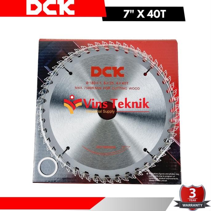 DCK SAW BLADE MATA GERGAJI KAYU CIRCULAR SAW 7INCH 40T