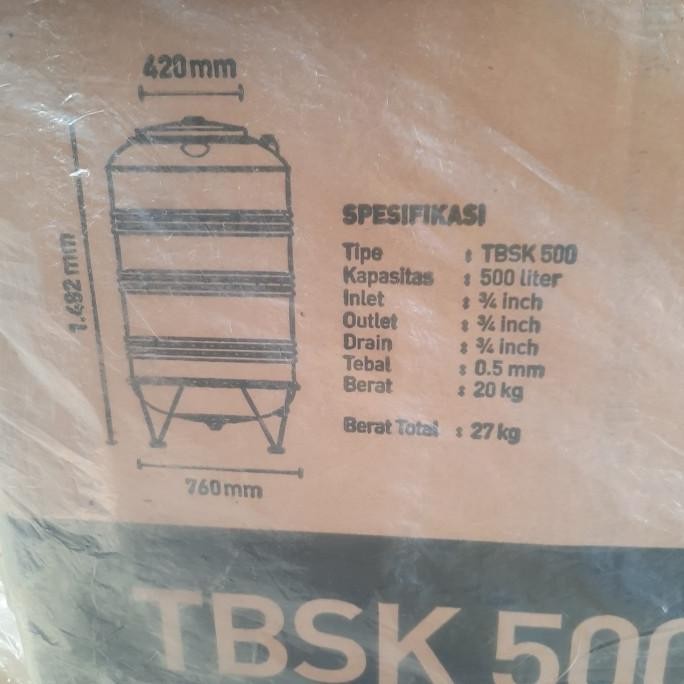 Diskon Tangki Air Penguin Stainless 500 Liter Tbsk 500 / Toren Stainless