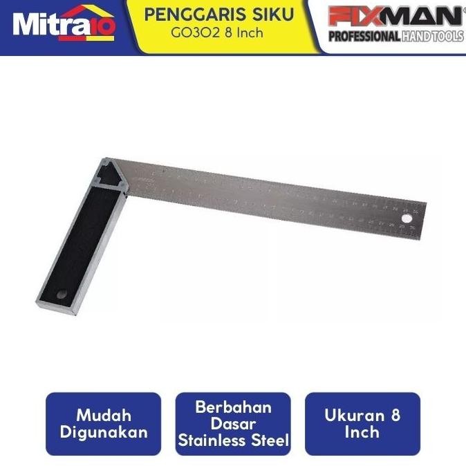 

Fixman Penggaris Siku 8 Inch G0302
