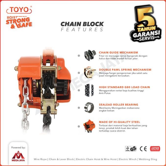 Chain Block / Takel 2 Ton x 5 Meter TOYO