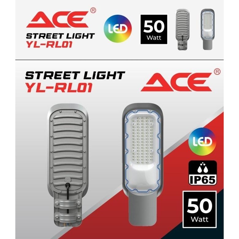 ;&;&;&;&] ACE LAMPU JALAN LED 50 W YL-RL50 / LED ACE STREET LIGHT IP 65 (2 PCS)
