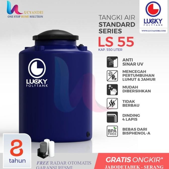 Terjangkau Tangki Air Plastik Lucky Ls 550 Tandon Air, Toren Air, 550 L Original