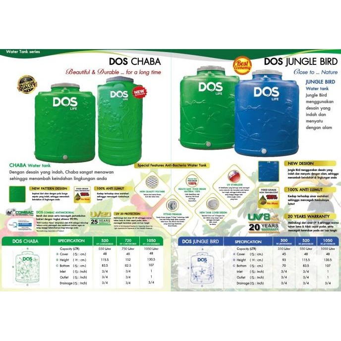 Diskon Dos - Water Tank Junglebird 550 Liter Toren Air Tandon Air Tanki Air