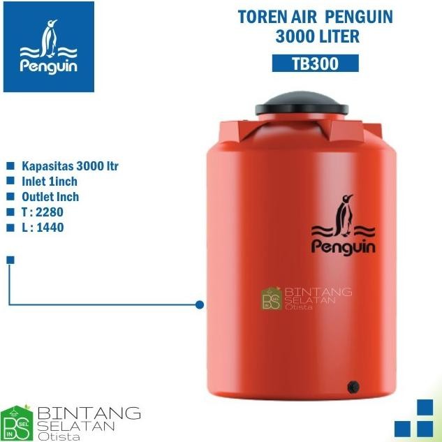 Terjangkau Toren Air / Tank Penguin Tb 300 Ori 3000 Liter Penguin