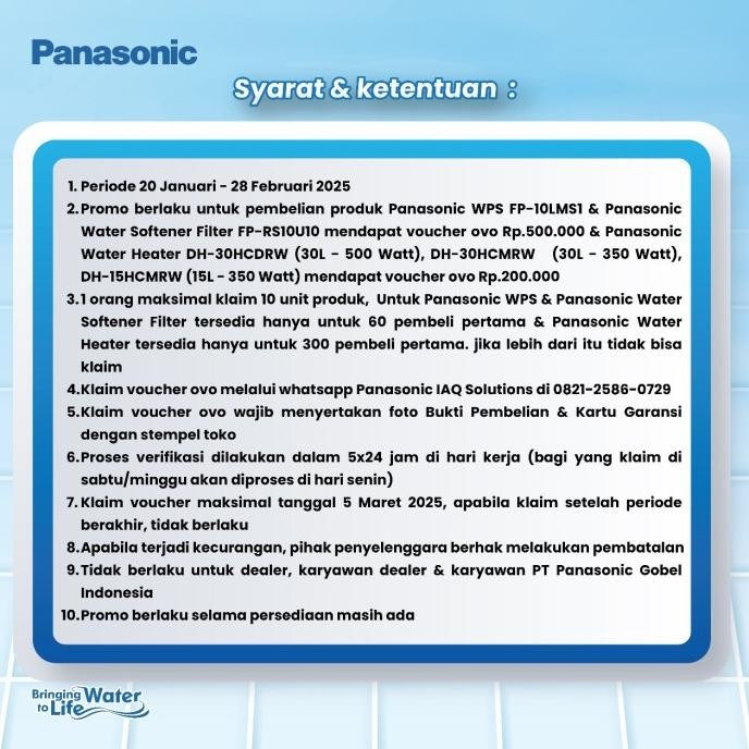 Water Heater Panasonic / Pemanas Air Listrik 15Liter 350Watt