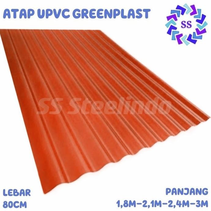 ATAP GELOMBANG ASBES UPVC GO GREEN PLAST (1,8M 2,1M 2,4M 3M) H85S