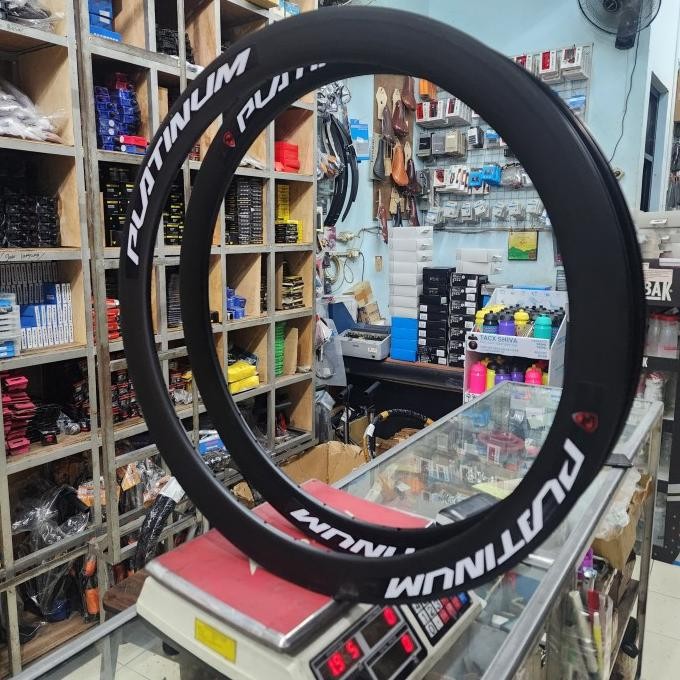Velg Rim 700c 5cm Platinum Hitam Hole 36 Fixie RB non Brake line...