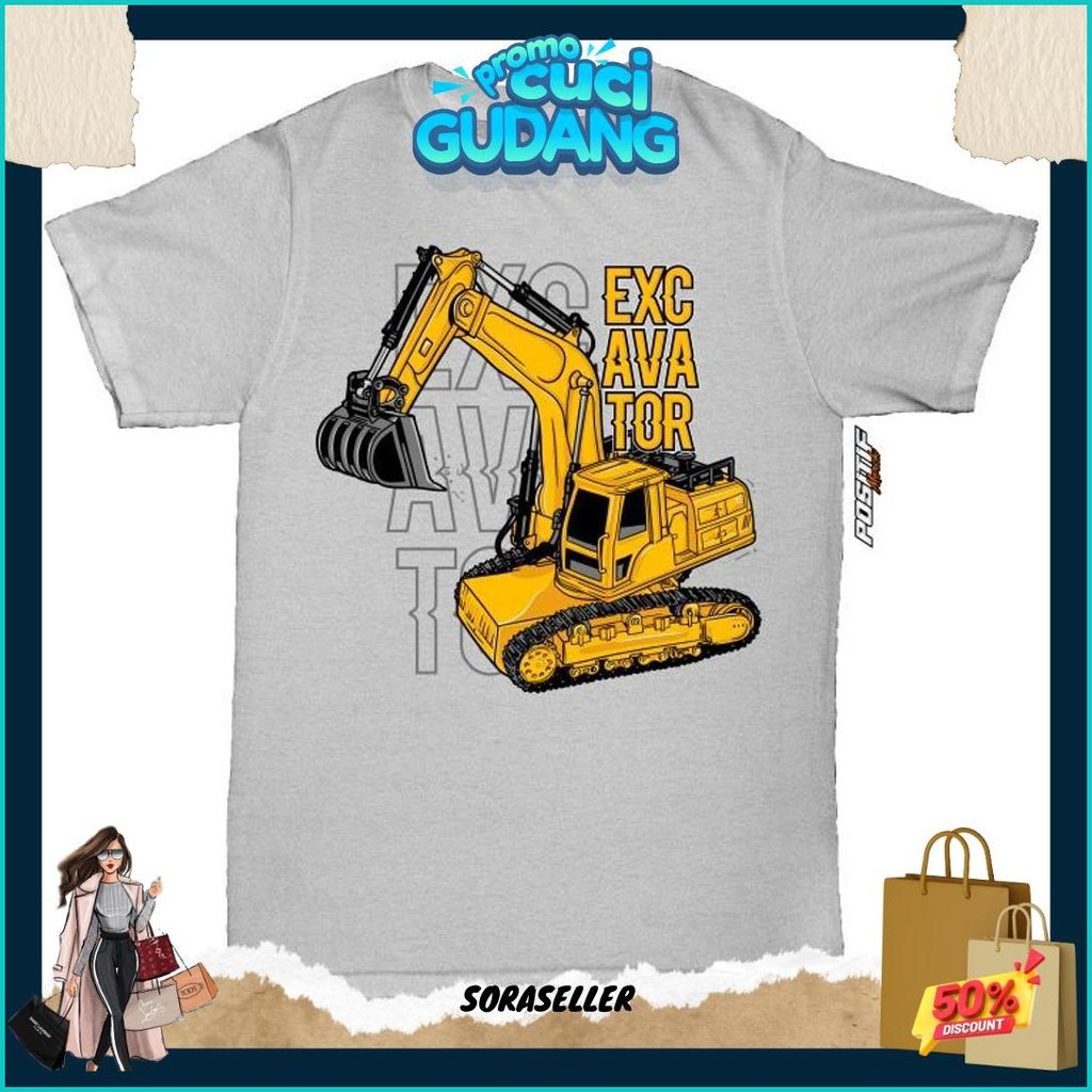 Kaos Anak Excavator Truk Alat Berat Distro Positif Merch Original Produk