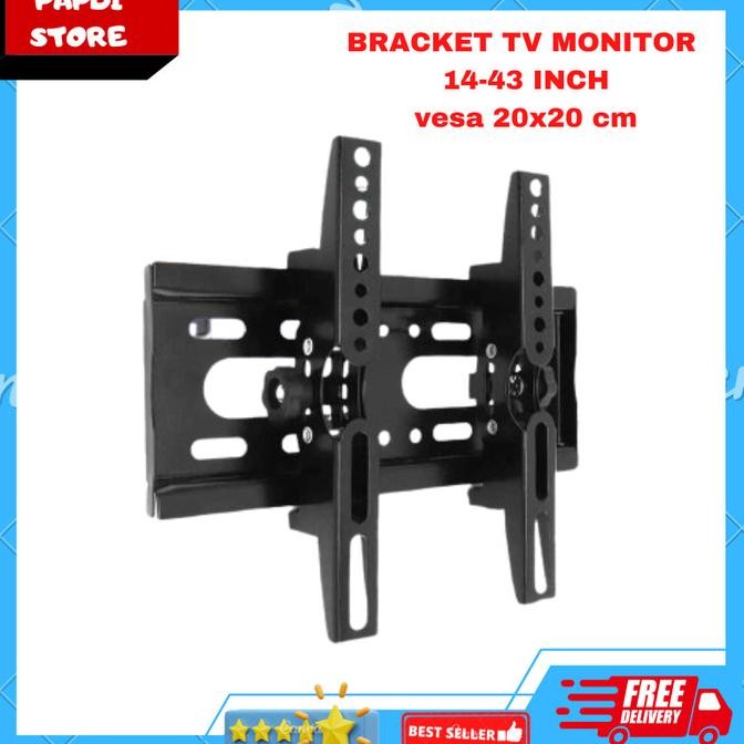 Produk Bracket TV Monitor / TV Flat Panel 20 x 20 cm 14-43 Inch TV Quality