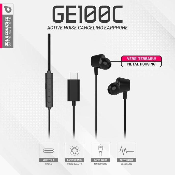 Dbe Ge100C Type C Anc Gaming Earphone With Microphone Co