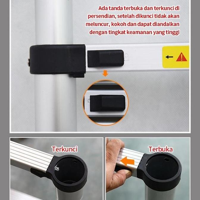 REAIM Tangga Lipat Aluminium Teleskopik 5.1M/4.3M/3.9M /Tangga aluminium teleskopik portabel /Tangga