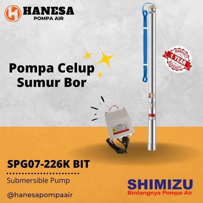 TERBARU - Shimizu SPG07-226K BIT (1/4 HP + W/ CABLE 30m) Pompa Celup Sumur Bor