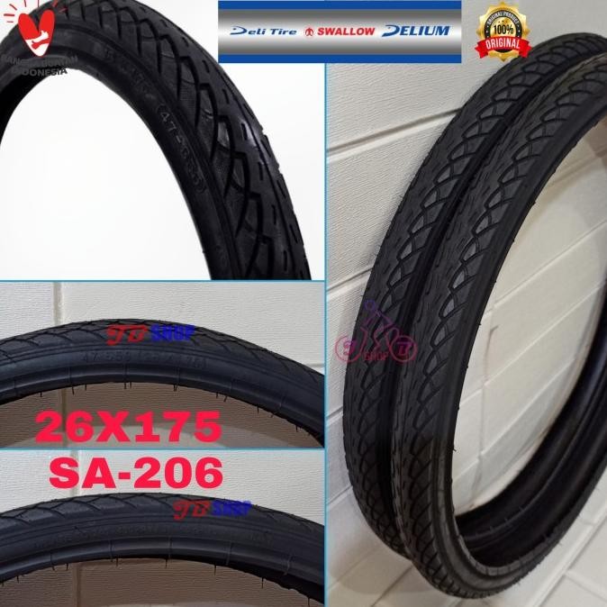 BAN LUAR SEPEDA 26 X 175 1.75 26x175 SWALLOW DELI SOFT murah