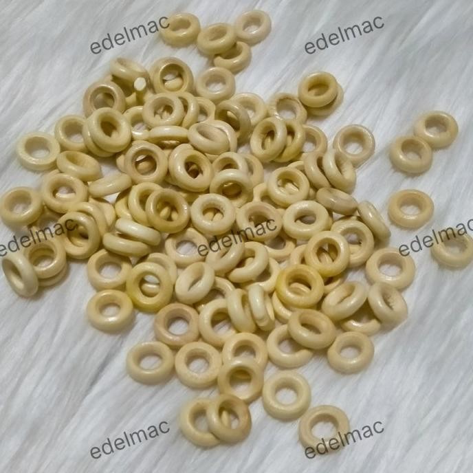 Wooden Beads | Mote / Manik Kayu Bulat Lubang Besar Cet Warna murah