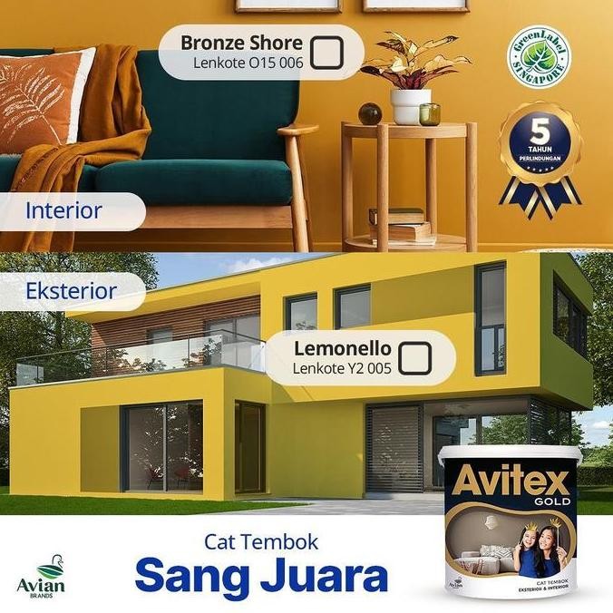 Avitex Gold Cat Tembok Eksterior Dan Interior 5 Kg murah