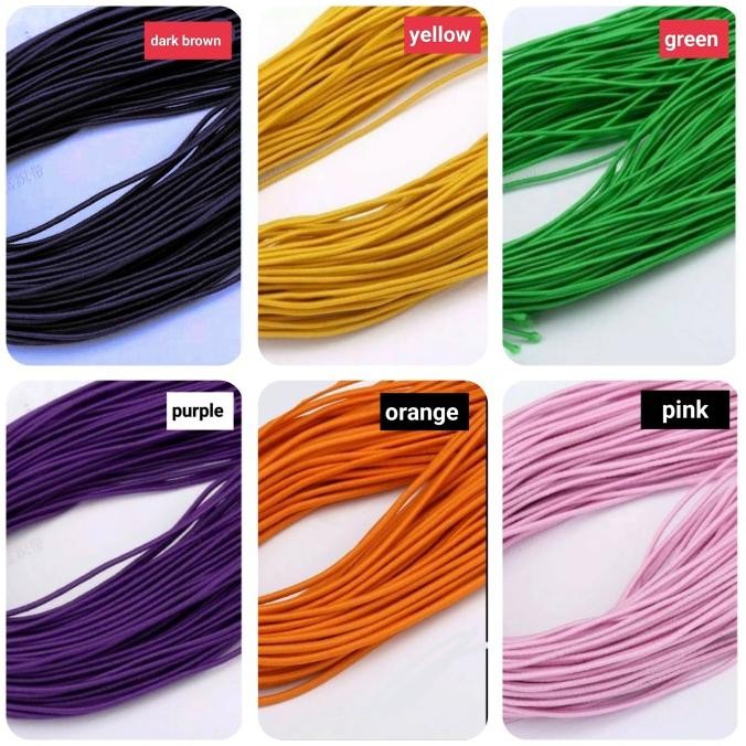 

tali elastis tali karet 1mm warna (perbungkus isi 10 ikat) murah