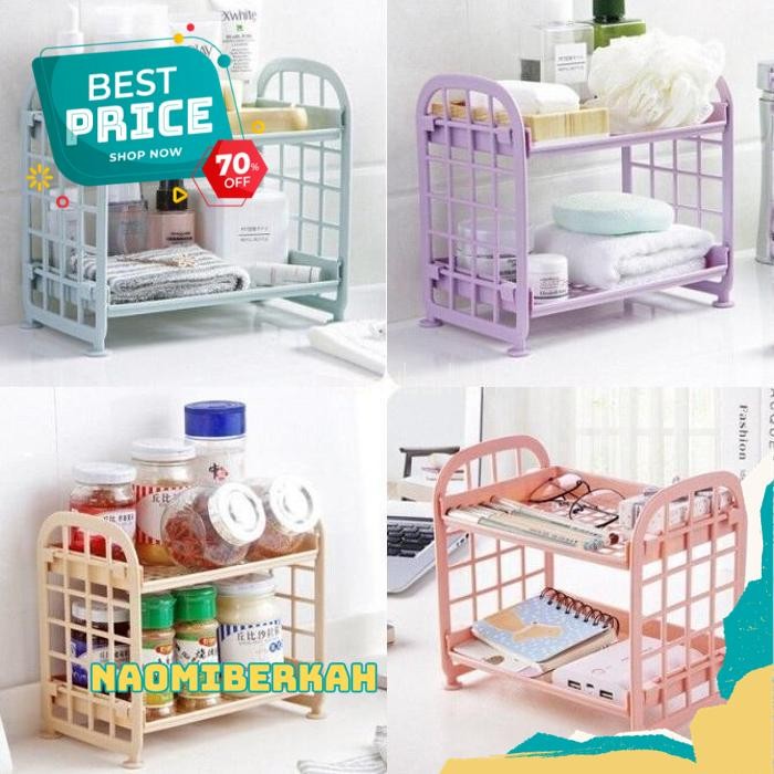 

BEST PRODUCT RAK MINI MEJA 2 SUSUN TINGKAT KECIL KERJA KANTOR STASIONERY KOSMETIK BY NAOMI BERKAH !!