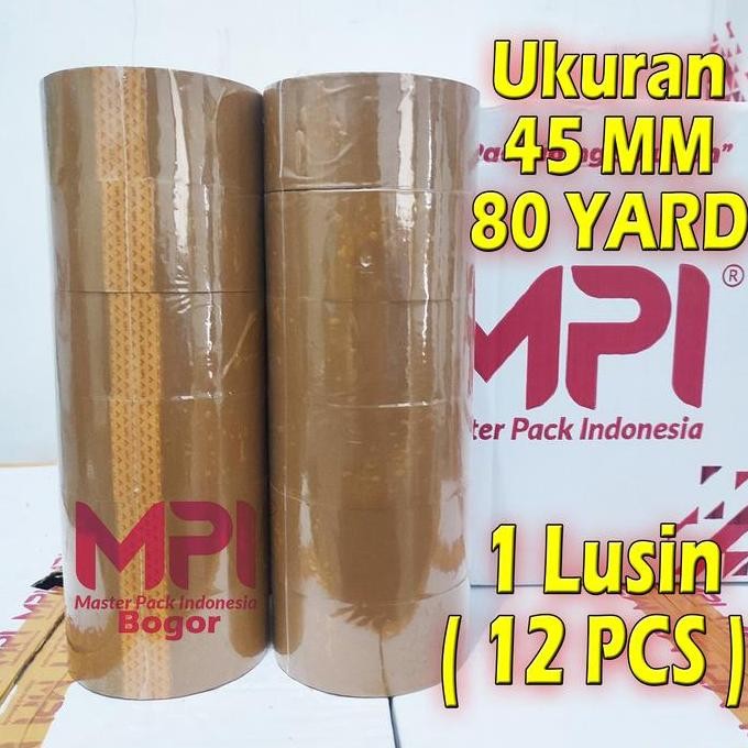 

1 Lusin [ Isi 12 ] Lakban Coklat Uk 45 Mm X 80 Yard / Lakban Untuk Packing - Master Pack Indonesia New Stok