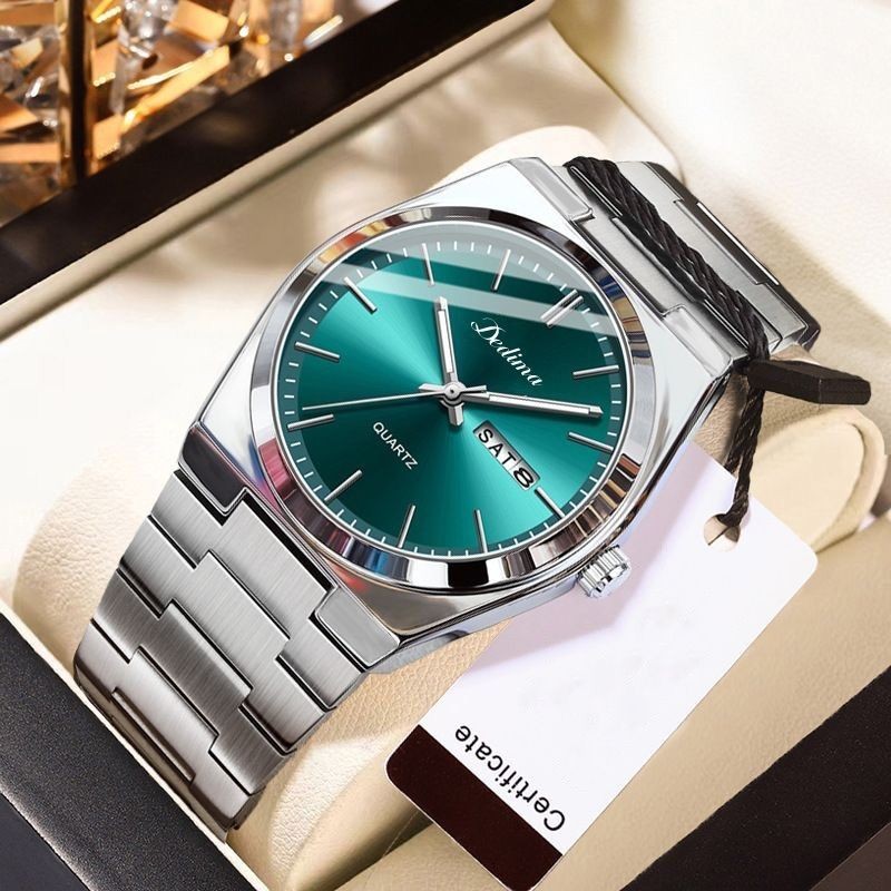 Jam Tangan Pria Ultra Tipis Baru dari Swiss, Tahan Air, Bercahaya, Jam Tangan Kuarsa Otomatis Penuh