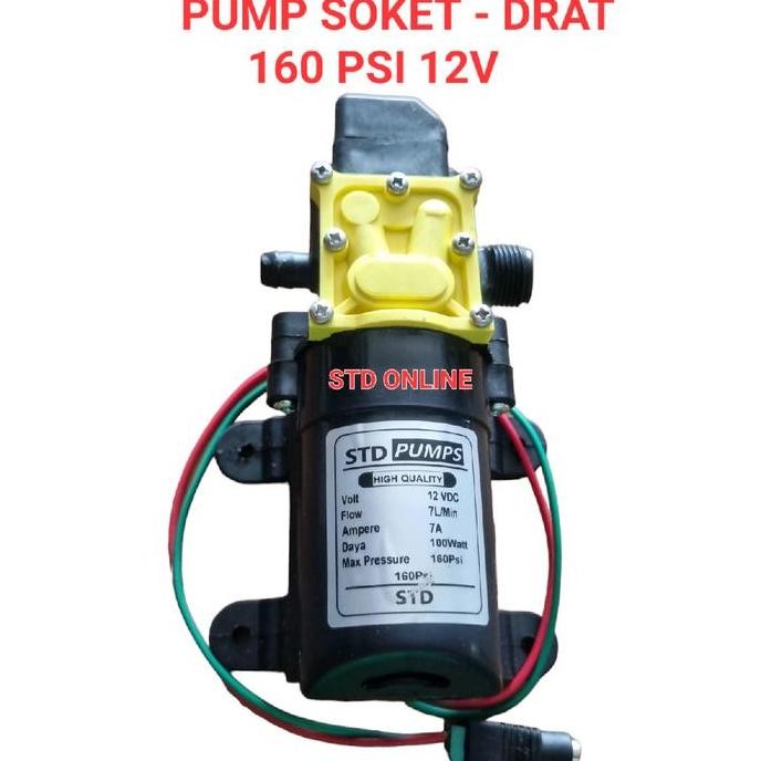 Dinamu Pompa Dc 160 Psi 12V ( Model Soket - Drat) Pompa Dc - Pompa Sprayer Aki 12V 160 Psi New Stok