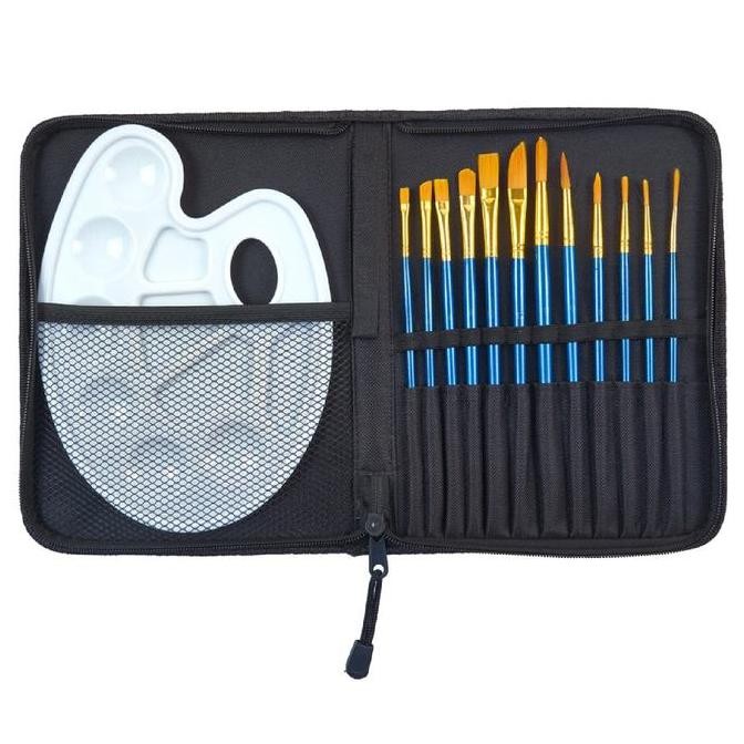 

(1 Set) Paket Kuas Cat Lukis Set JOYKO BRS-7 isi 12 Brush No.1~12 + Palette Palet PLT-111 + Hardcase Lengkap YAN