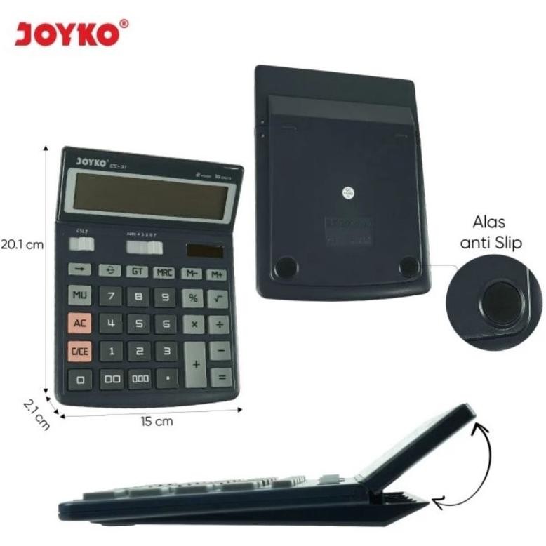 

ZAI-2530 JOYKO CC31 CHECK ULANG 16 Digit DESKTOP CALCULATOR - Big LCD Kalkulator CC 31 Berkualitas