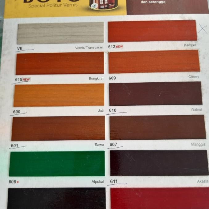 Diskon Cat Kayu Politur Boyo 1 Liter Vernis Warna Solvent Base