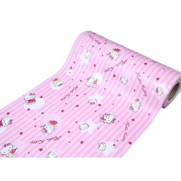 Spesial (Paket 5 Roll) Wallpaper Sticker Design Wall Karakter Wallpaper Dinding Kamar Pink