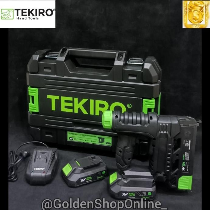 Sale Tekiro Staples Tembak Elektrik 20V-Cordless Stapler-Nailer Gun Xv 20V