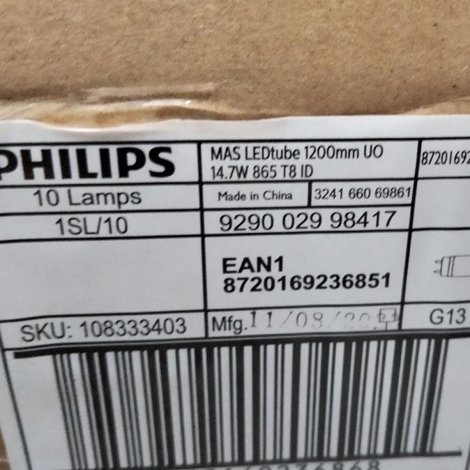 PHILIPS MASTER LEDTUBE 14,7W 865 1200MM T8 2500LM / LAMPU TL LED 14.7W murah