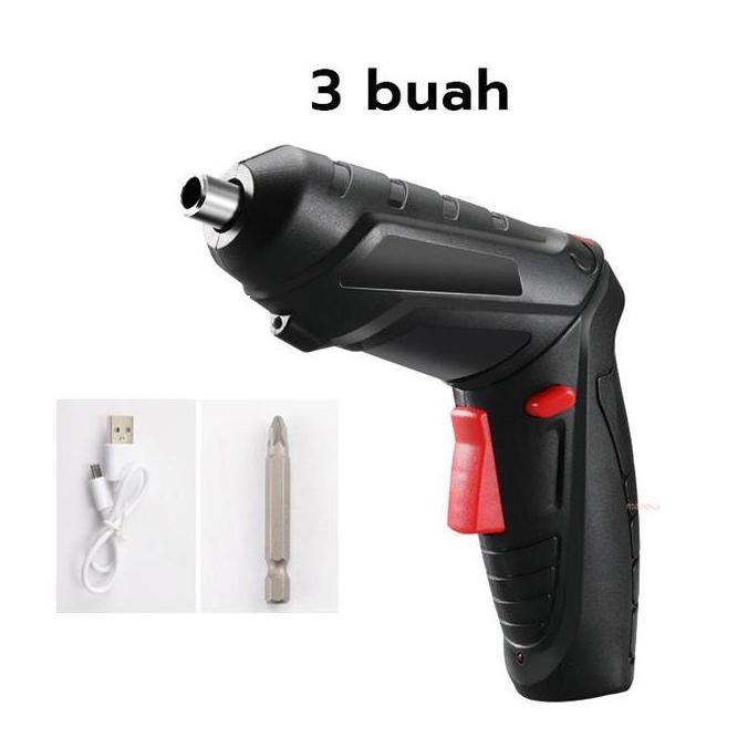 Bor 48PCS Obeng Baterai Cordless Folding Li-ion Toolbox Set  - Screwdriver Drill Set  Cas Charger 12