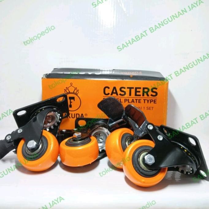 Roda Caster 2" Hidup Fukuda & Roda Caster 2" Hidup+Rem Fukuda New Stok