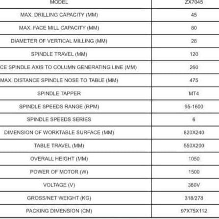 Westlake Bor Fris Milling + Tapping 45mm ZX-7045 3-Phase murah
