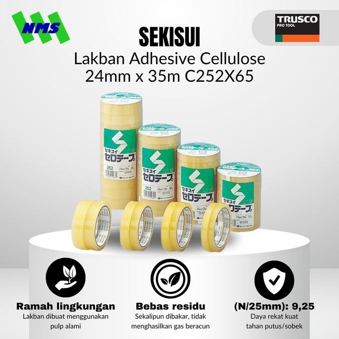 

Isolasi SEKISUI Adhesive Cellulose Tape 24mm x 35m C252X65 771-2928 TR murah