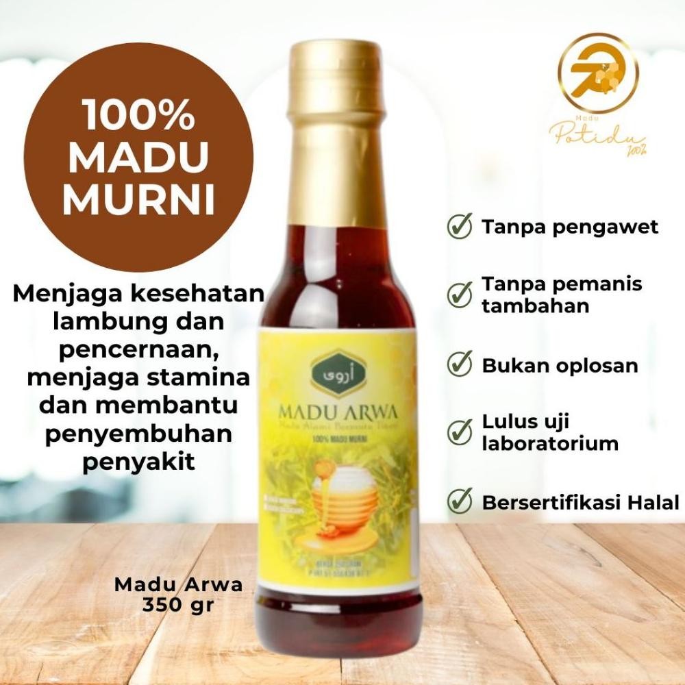 

Madu Arwa 100% Madu Murni Akasia Premium Pure Natural Honey Asli - 350 gr
